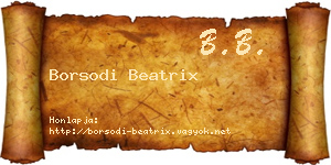 Borsodi Beatrix névjegykártya