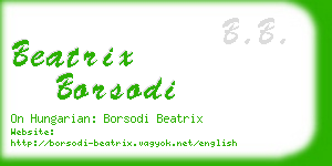 beatrix borsodi business card